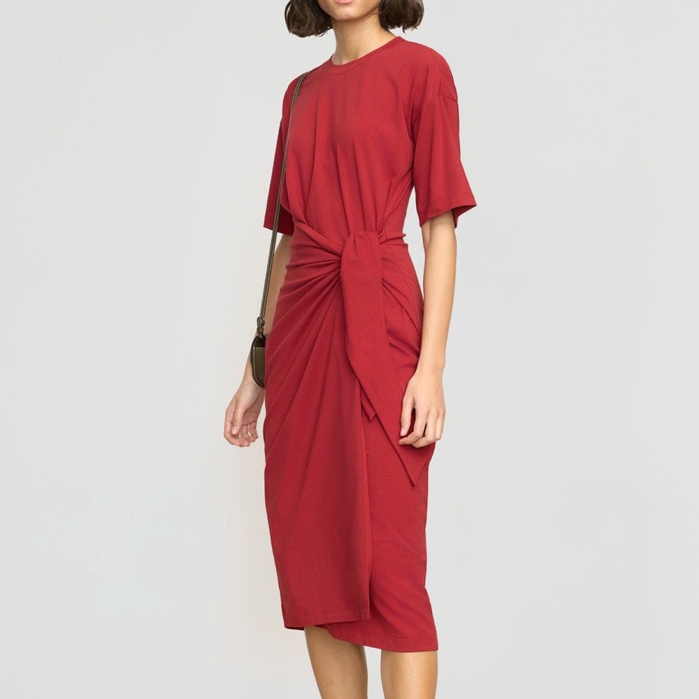 Modern Citizen Red Wrap Midi Dress | Size Medium